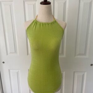Chartreuse Halter Top